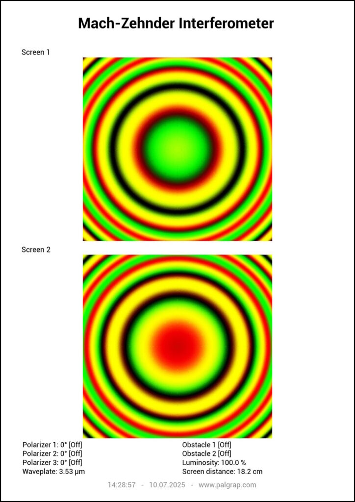 Screenshot: Mach-Zehnder Interferometer